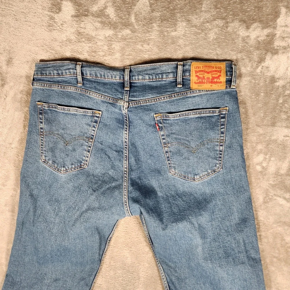 Levi's 505 Regular Fit Jeans Mens 40x32 Blue Excellent Straight Leg Denim